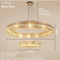 DecorBites™ K9 Crystal Ring Pendant Light: Deluxe LED Interior Decoration for Living Room, Bedroom & Restaurant