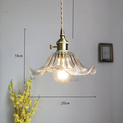 DecorBites™ Green Glass LED Hanging Light Fixture Copper Socket Modern Pendant Lamp