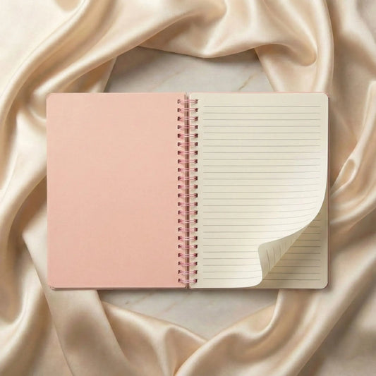 Pink Coil Notebook with Calendar, Vertical Standing Desk Planner, Thick Lined Pages for Office School Supplies