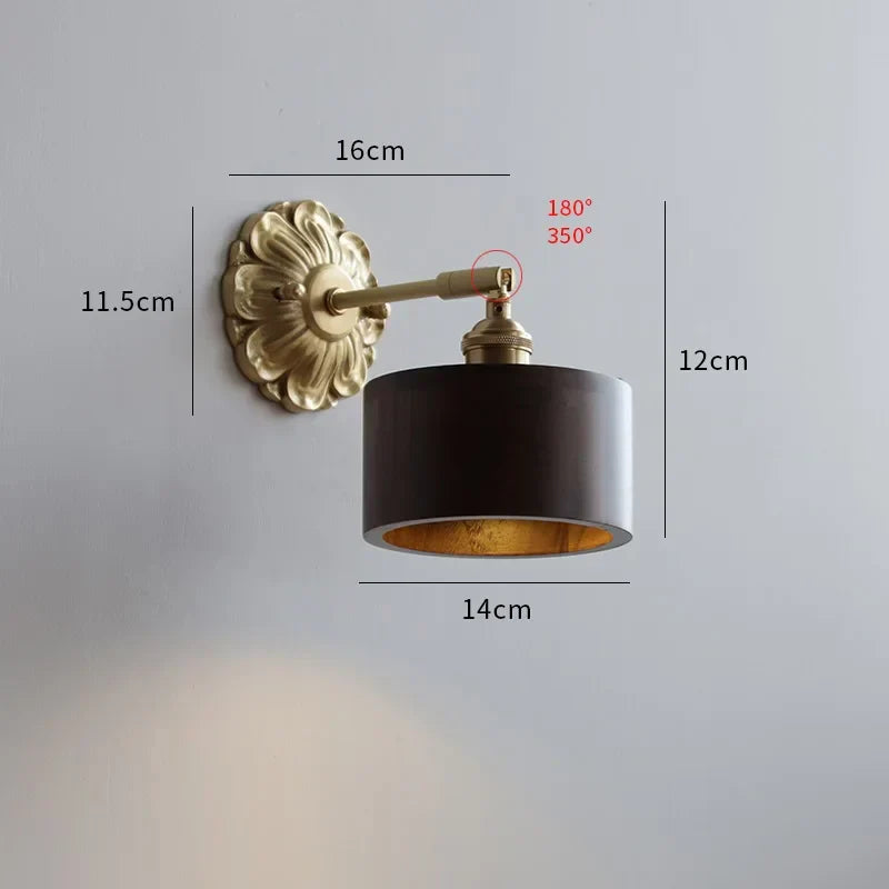 DecorBites™ Green Glass LED Wall Lamp with Copper Base for Bedroom Living Room