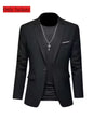 New Luxury Elegant Men's Suits 2 Piece Set Fashion Korean Casual Slim