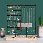 Metal Jewelry Organizer Stand with Wooden Tray - Multi-Functional Storage for Earrings, Necklaces, Bracelets & Rings