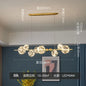 DecorBites™ Golden Ring Glass Ball Chandelier with Remote Control for Living Dining Room