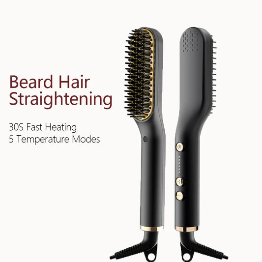 Anlan Beard Hair Straightening Brush Hot Heated Comb Men Beard