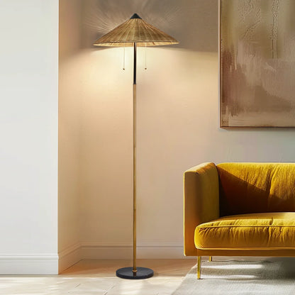 68 Inch Floor Lamp Minimalist Rattan Lampshade Traditional Style Lamp