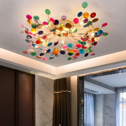 DecorBites™ Leaf Agate Ceiling Lamp: Modern Nordic Jade Design for Living Room, Restaurant, Bedroom