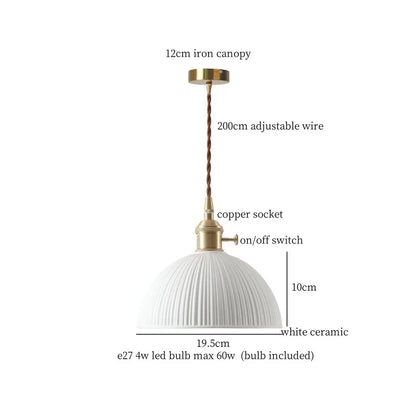 DecorBites™ Lotus Flower Ceramic LED Pendant Lampshade for Home Decor