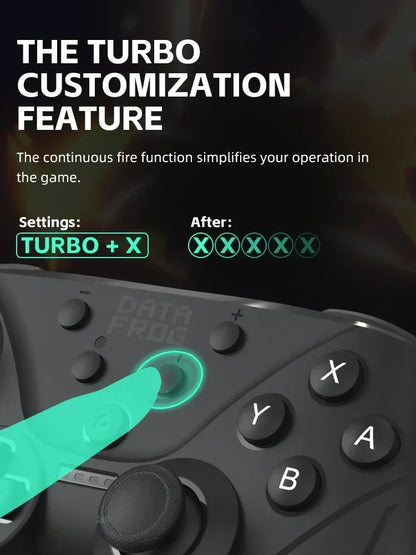 DATA FROG Ergonomic Wireless Gamepad Support NFC Screenshot Turbo Burst Gaming Handle For Switch Series