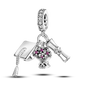 Charms Bead 925 Sterling Silver Pink Butterfly Luminous Firefly Dangle