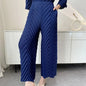 Spring New Women Handmade Pleated Pants Set Comfortable Casual Seven