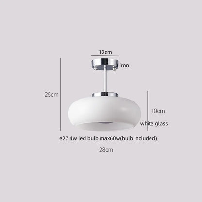 DecorBites™ Glass LED Ceiling Lamp Copper Walnut Modern Living Room Lighting Fixtures