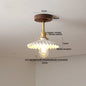 DecorBites™ Green Glass LED Ceiling Lights: Modern Copper Wood Indoor Lamp