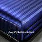 Luxury Satin Striped with Elastic Band Fitted Sheet Silky Soft Deep Pocket Bed Cover Standard Size Twin Full Queen King Bedding