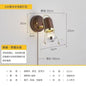 DecorBites™ Japanese Walnut Wood Wall Lamp with Zipper Switch for Bedroom or Hallway
