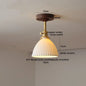 DecorBites™ Green Glass LED Ceiling Lights: Modern Copper Wood Indoor Lamp