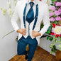 Premium Men's Jacquard Suit White 3pcs Set Wedding Groom Tuxedo Shawl Collar Formal Jacket Vest Pants Beach Party Custom Attire