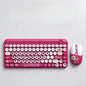 Mickey Bluetooth Wireless Keyboard and Mouse Set 84 Keys Cartoon Round Keycaps Mini Keyboard for Laptop Compute Gaming Office