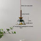 DecorBites™ Green Glass LED Pendent Lamps, Walnut Copper Modern Hanging Light Fixtures