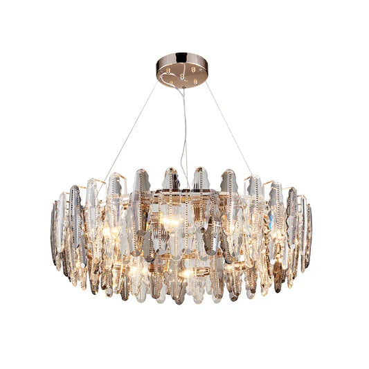 DecorBites™ LED Leaf Chandelier: Modern Living Room Decor Lighting for Duplex Rotating Stairs