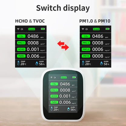 Portable WIFI Air Quality Tester APP Control PM2.5 CO2 Air Pollution Analyzer Temperature Humidity Test Meter Infrared Sensor