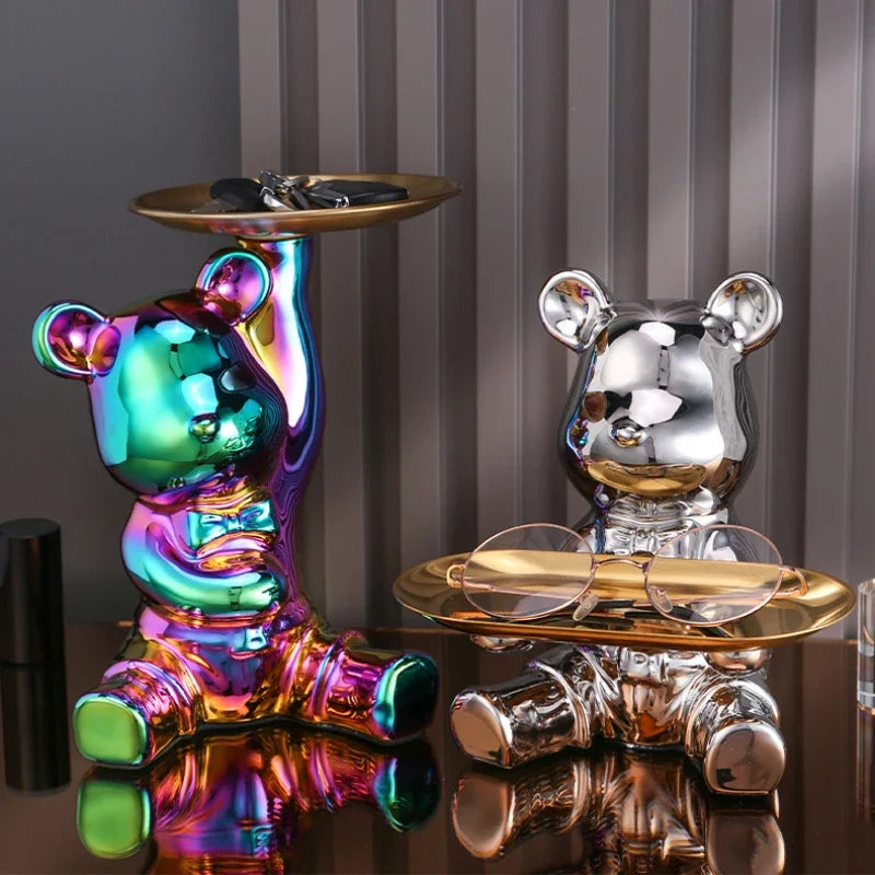 DecorBites™ Luxe Bear Doll Figurine Set for TV Cabinet & Wine Cabinet Decor