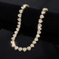 45CM New Hip Hop Tennis Chain Bracelet Necklace Shiny Heart Rhinestone