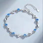925 Sterling Silver Heart Shaped Necklace Bracelet Set for Women