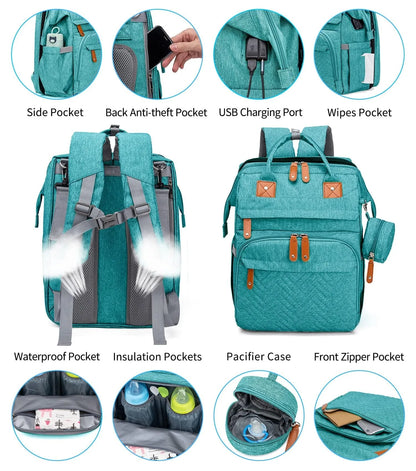 Baby Diaper Bags with Changing Station, Waterproof Large Capacity