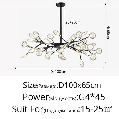 DecorBites™ LED Firefly Chandelier: Modern Nordic Ceiling Lights for Luxury Home Decor
