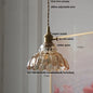DecorBites™ Green Glass LED Pendant Lamp | Modern Nordic Wood Walnut | Brass Knob Switch | Hanging Light