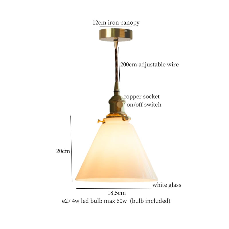 DecorBites™ Green Glass LED Pendant Light for Home Decor and Cafe Lighting
