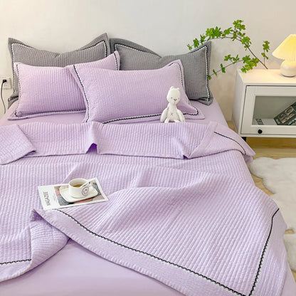 DecorBites™ Korean Style Bubble Yarn Quilted Summer Comforter Set