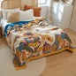 DecorBites™ Japanese Cotton Gauze Flower Blanket: Soft and Breathable Summer Throw