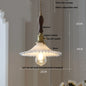 DecorBites™ Glass LED Pendant Lamp with Wood Handle - Modern Nordic Hanging Light