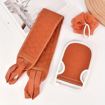 3pcs/set Body Cleaning Washcloth Bathroom Shower Ball Back Scrubber