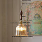 DecorBites™ Green Glass LED Pendant Lamp | Modern Nordic Wood Walnut | Brass Knob Switch | Hanging Light