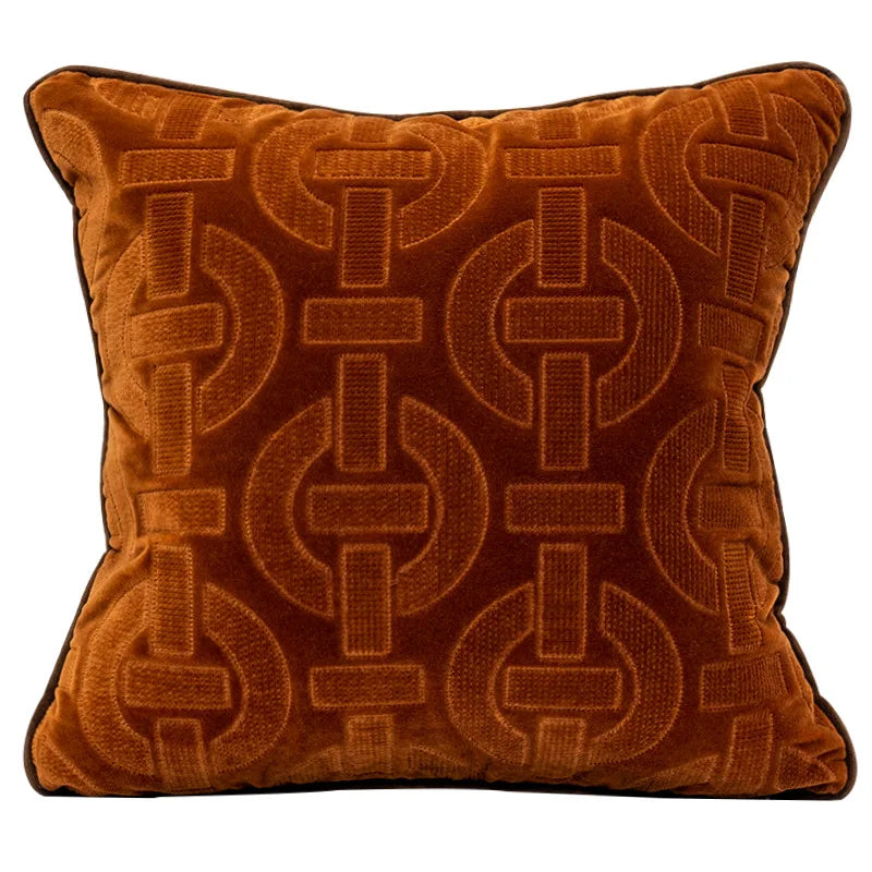 DecorBites™ Lahulpe Navy Blue Velvet Cushion Cover with Constellation Embroidery, 45x45cm