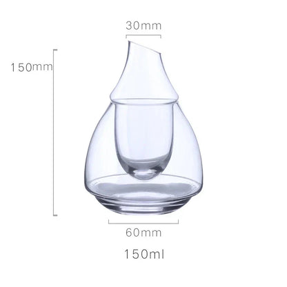DecorBites™ Japanese Style Glass Wine Bottle & Cup Set with Wine Warmer