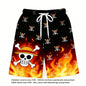 One Piece Luffy Anime Printed Short Sleeve T Shirt And Shorts Set Unisex For Children And Adults Stylish Home Sleepwear Suit