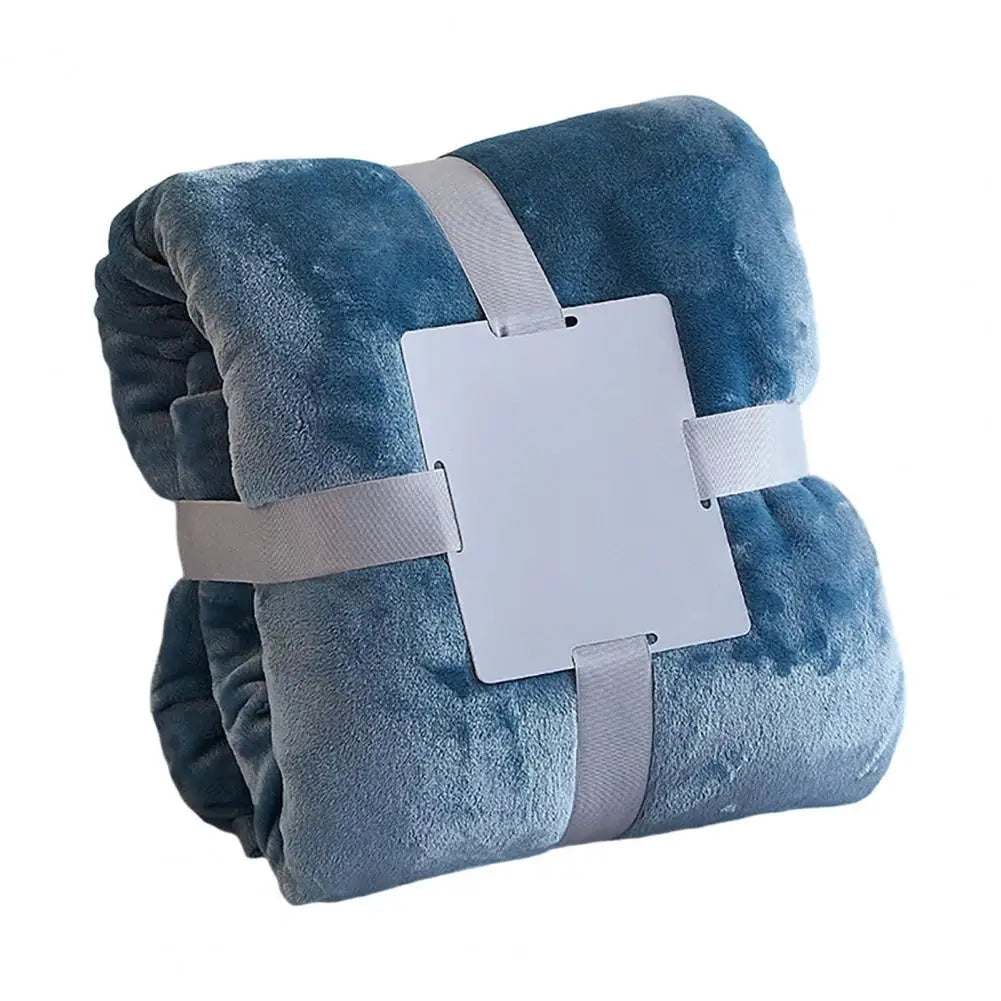 Foldable Blanket Solid Color Flannel Throw Blanket Lightweight Plush Bed Cover Soft Fuzzy Sofa Blanket for Cozy Nap Sleeping