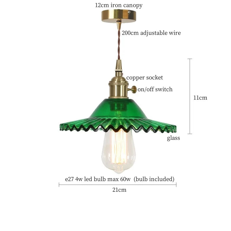 DecorBites™ Glass Flounce LED Pendant Light - Stylish Nordic Design