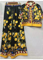 Summer New Fashion Women's Print Suit Lapel Short Sleeve Short Waist