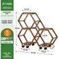 Solid Wood Plant Stand Outdoor for Multiple Plants Carbonized Wood Flower Pot Holder Heavy Duty Load Balcony Garden Home Decor
