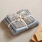 DecorBites™ Japanese Grid Print Bed Set in Washed Cotton for Summer Comfort