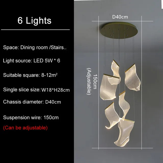 DecorBites™ LED Light Guide Ceiling Chandelier Modern Novelty for Living Room Decor Lighting
