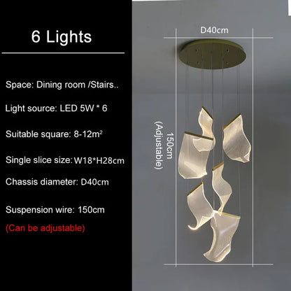 DecorBites™ LED Light Guide Ceiling Chandelier Modern Novelty for Living Room Decor Lighting