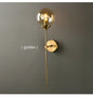 DecorBites™ Golden Round Glass Wall Sconce: Modern Nordic Lighting Fixture for Home Decor