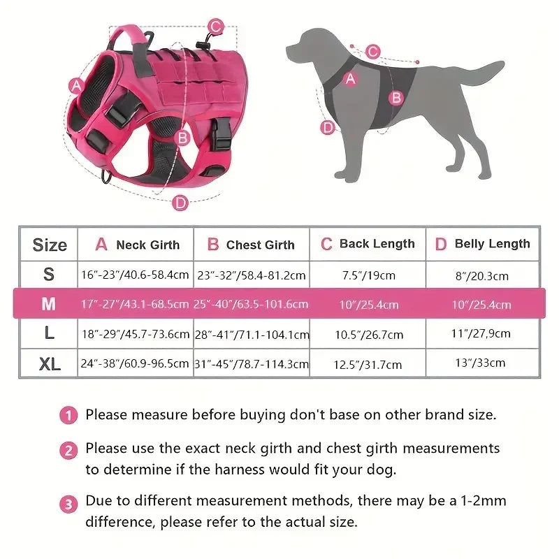 Adjustable No-Pull Tactical Dog Harness with Handle for Large Dogs - Reflective Military Vest for Labrador Retriever, Siberian H