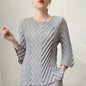Spring New Women Handmade Pleated Pants Set Comfortable Casual Seven
