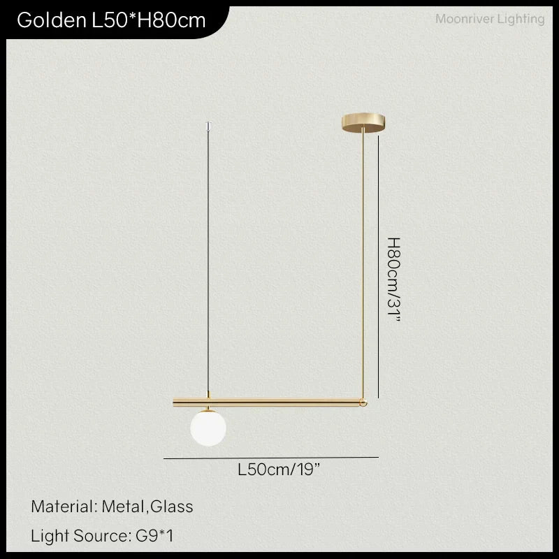 DecorBites™ LED Linear Hanging Lamp for Home Modern Minimalist Living Room Chandelier